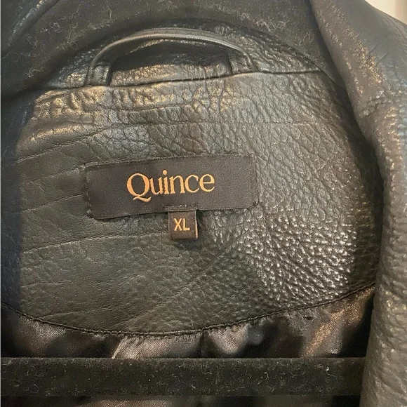 Quince Black Leather Jacket for Women - Picture 2 of 5